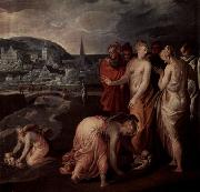 Pietro, Nicolo di Die Rettung Moses aus dem Wasser oil painting